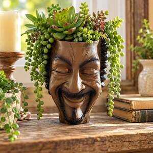 Snoop Dogg Celebrity Face Planter Pot Novelty Succulent Head Vase
